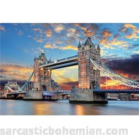 Queenie Exquisite Wooden 1000 Pieces of 30 x 20 inch Colored London Bridge Architectural Picture Puzzle Jigsaw B0756B2V2N